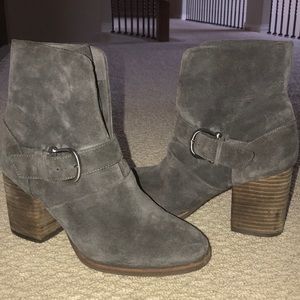 grey suede ankle booties